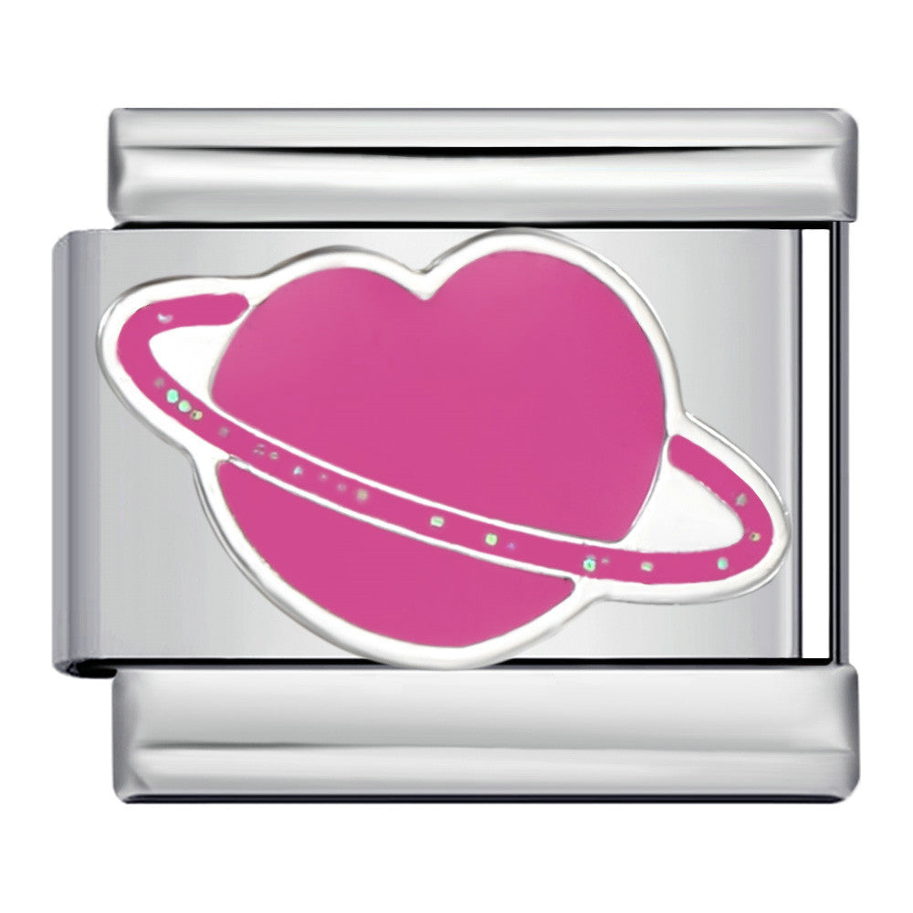 Romantic Pink Italian Modular Bracelet Titanium Steel Welding DIY Charm Bracelet Fairy Gift for Girls Romantic Pink Italian Modular Bracelet Titanium Steel Welding DIY Charm Bracelet Fairy Gift for Girls