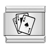 Cross Border Hot Selling Laser Engraving Chess and Card Entertainment Pattern Titanium Steel DIY Italian Module Bracelet Wholesale Cross Border Hot Selling Laser Engraving Chess and Card Entertainment Pattern Titanium Steel DIY Italian Module Bracelet Wholesale