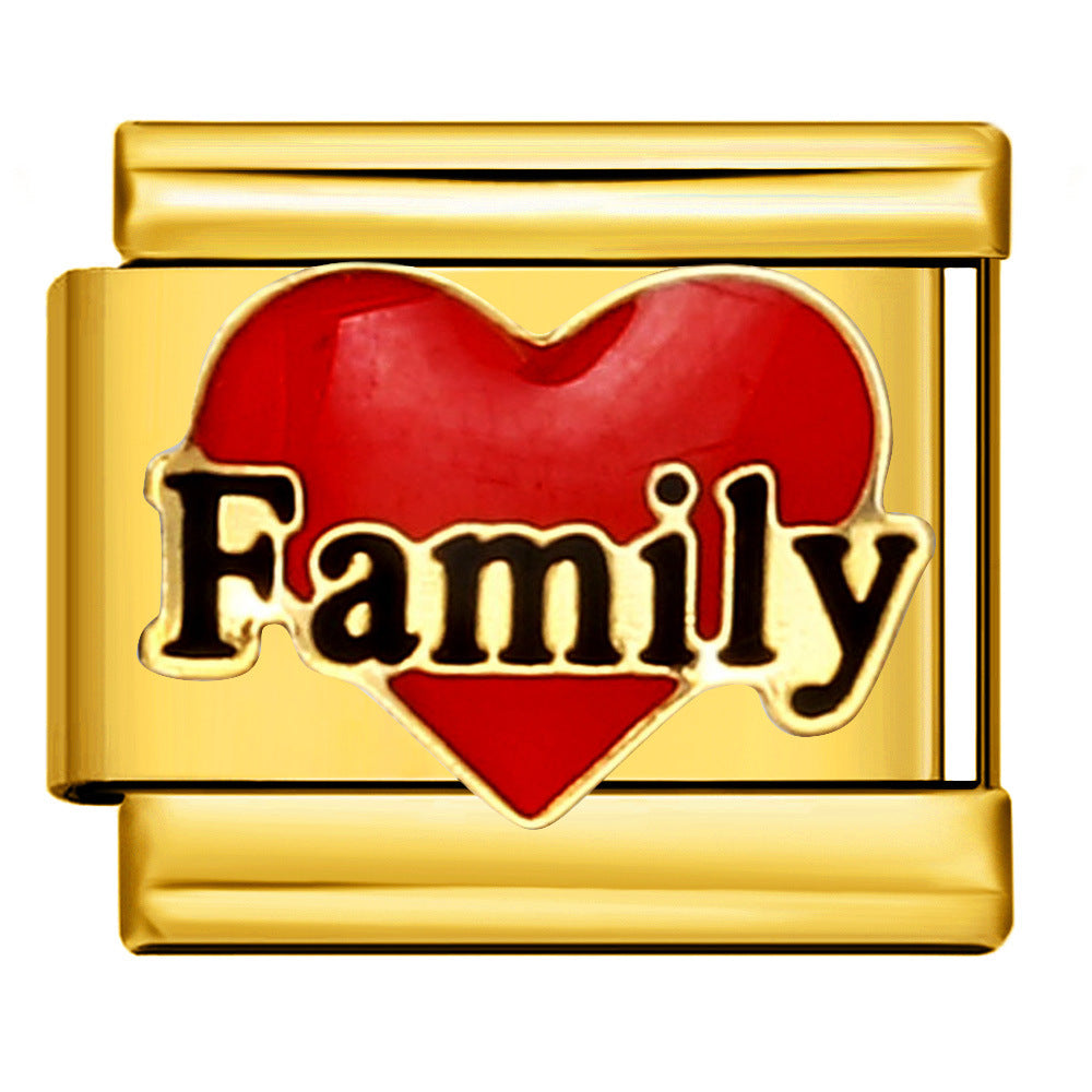 Full Gold Love Italian Module Bracelet Titanium Steel Welding Drip Oil DIY Elastic Splicing Strap Chain Wholesale Full Gold Love Italian Module Bracelet Titanium Steel Welding Drip Oil DIY Elastic Splicing Strap Chain Wholesale