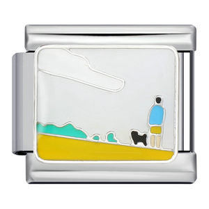 Pet Cat Dog Series Titanium Steel Welding Drip Bracelet Cartoon DIY Italian Module Wholesale Charm Bracelet for Animal Lovers Pet Cat Dog Series Titanium Steel Welding Drip Bracelet Cartoon DIY Italian Module Wholesale Charm Bracelet for Animal Lovers