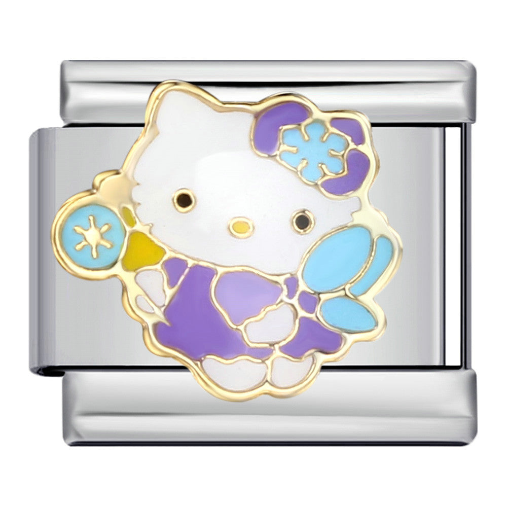 Wholesale DIY Titanium Steel Welded Enamel Drop Charms Italian Link Bracelet Straps with Cute Cartoon Patterns Wholesale DIY Titanium Steel Welded Enamel Drop Charms Italian Link Bracelet Straps with Cute Cartoon Patterns