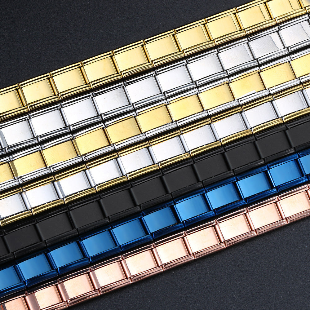 Titanium Steel Vacuum Genuine Gold IP Electroplating Italian Module Bracelet Basic Elastic Strap Chain Italian Charm Titanium Steel Vacuum Genuine Gold IP Electroplating Italian Module Bracelet Basic Elastic Strap Chain Italian Charm