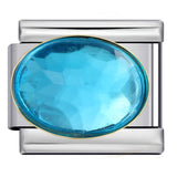 New Diamond Inlaid Stainless Steel Italian Module Bracelet Welding Large Elliptical Colored Stone DIY Elastic Bracelet Accessories New Diamond Inlaid Stainless Steel Italian Module Bracelet Welding Large Elliptical Colored Stone DIY Elastic Bracelet Accessories