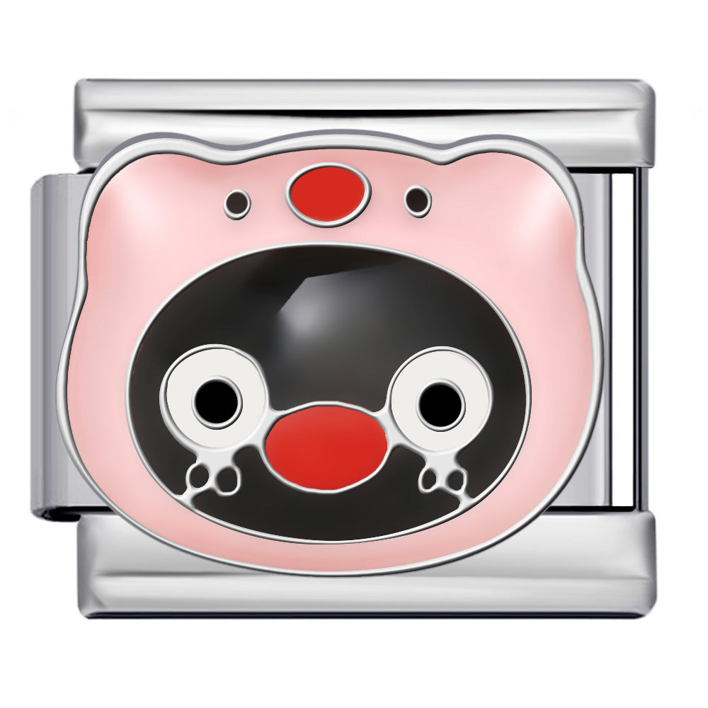 New Cartoon Animation Gold-plated Oil Drop DIY Italian Module Bracelet with Personalized Welding Pattern Stainless Steel Bracelet New Cartoon Animation Gold-plated Oil Drop DIY Italian Module Bracelet with Personalized Welding Pattern Stainless Steel Bracelet