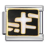 Black Gold Plated Cartoon DIY Italian Modular Bracelet Unique Welded Pattern Stainless Steel Bangle Black Gold Plated Cartoon DIY Italian Modular Bracelet Unique Welded Pattern Stainless Steel Bangle