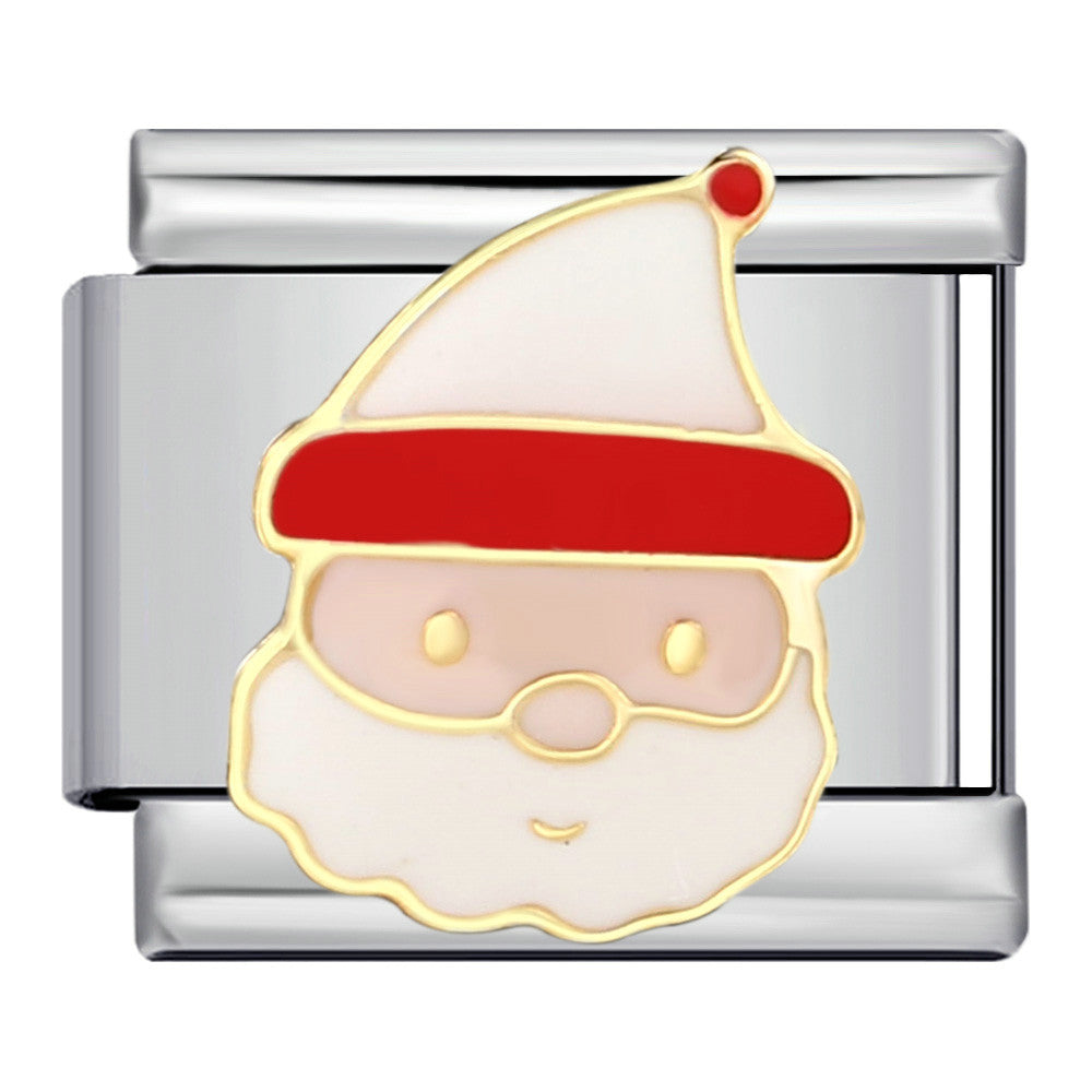 Christmas Series Italian Module Bracelet DIY Stainless Steel Welding Drip Oil Pattern Elastic Splicing Strap Chain Christmas Series Italian Module Bracelet DIY Stainless Steel Welding Drip Oil Pattern Elastic Splicing Strap Chain