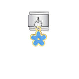 Single Silver Bottom Flower Pendant Italian Module Bracelet Stainless Steel Gold Plated Drip Oil DIY Hook Bracelet Single Silver Bottom Flower Pendant Italian Module Bracelet Stainless Steel Gold Plated Drip Oil DIY Hook Bracelet