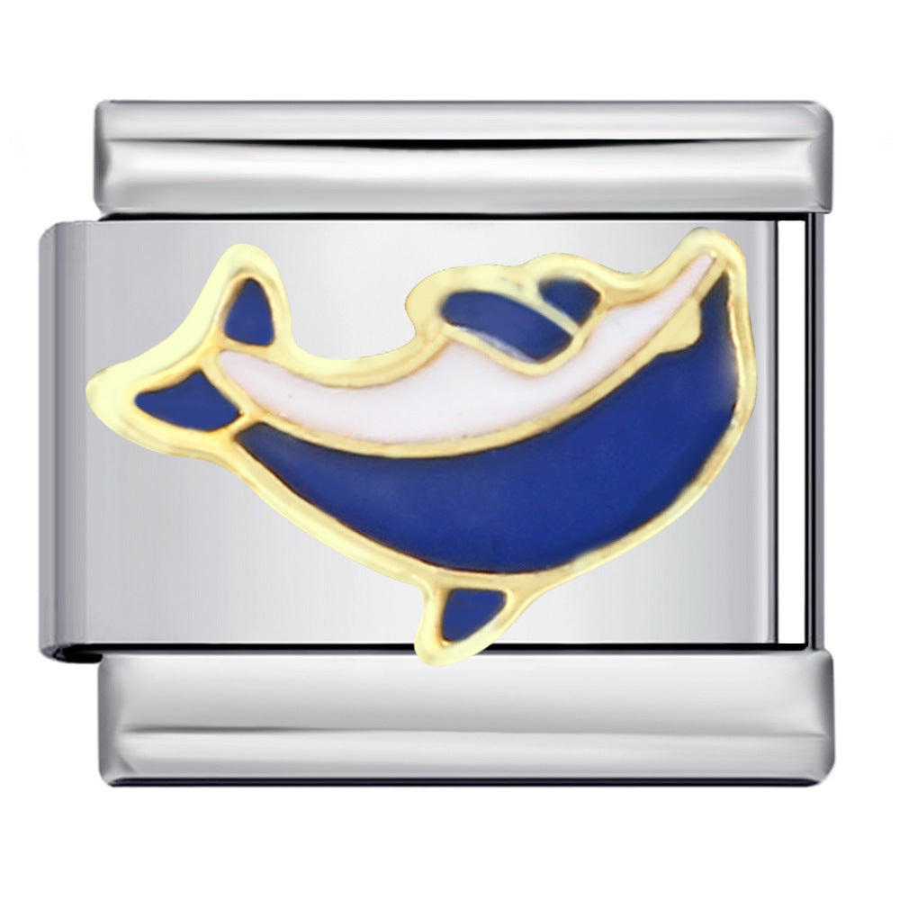 New Cute Animal Italian Modular Bracelet Titanium Steel Welding Oil Drip Cartoon DIY Fashion Wristband New Cute Animal Italian Modular Bracelet Titanium Steel Welding Oil Drip Cartoon DIY Fashion Wristband