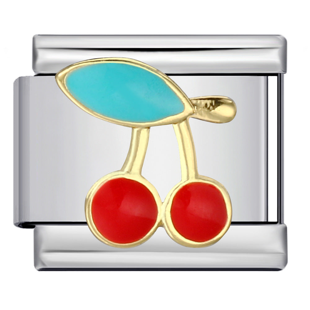 Christmas Series Italian Module Bracelet DIY Stainless Steel Welding Drip Oil Pattern Elastic Splicing Strap Chain Christmas Series Italian Module Bracelet DIY Stainless Steel Welding Drip Oil Pattern Elastic Splicing Strap Chain