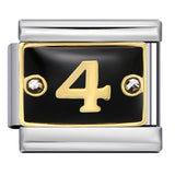 Black Lace Up Diamond Digital Italian Module Bracelet Made of Titanium Steel Welded with Gold Plating and Oil Dripping Free Splicing Bracelet Black Lace Up Diamond Digital Italian Module Bracelet Made of Titanium Steel Welded with Gold Plating and Oil Dripping Free Splicing Bracelet