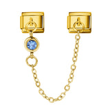 Cross Border Hot Selling 12th Birthday Stone Italian Module Bracelet Gold Hook Pendant DIY Elastic Stainless Steel Bracelet Cross Border Hot Selling 12th Birthday Stone Italian Module Bracelet Gold Hook Pendant DIY Elastic Stainless Steel Bracelet