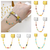 Double Hanging Pendant, Colorful Small Beads, Italian Module Bracelet, Stainless Steel Hook, DIY Elastic Bracelet Accessory Double Hanging Pendant, Colorful Small Beads, Italian Module Bracelet, Stainless Steel Hook, DIY Elastic Bracelet Accessory