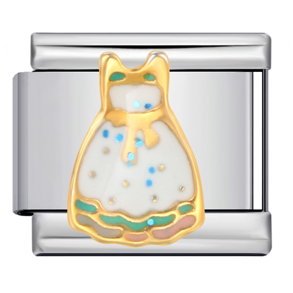 Italian Module Bracelet Fashion Drip Oil Titanium Steel Bracelet DIY Strap Chain Children's Toy Gift Wholesale Italian Module Bracelet Fashion Drip Oil Titanium Steel Bracelet DIY Strap Chain Children's Toy Gift Wholesale