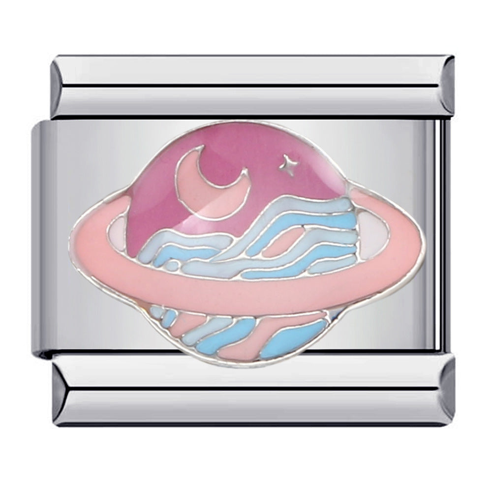 Italian Modular Bracelet Handmade Titanium Steel Welded Drip Oil Fashion DIY Jewelry Italian Modular Bracelet Handmade Titanium Steel Welded Drip Oil Fashion DIY Jewelry