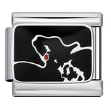 Pink Pattern Italian Module Bracelet Titanium Steel Welding Drip Oil Pattern DIY Bracelet Gift for Girls Pink Pattern Italian Module Bracelet Titanium Steel Welding Drip Oil Pattern DIY Bracelet Gift for Girls