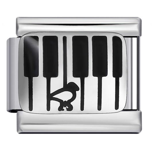 Pink Pattern Italian Module Bracelet Titanium Steel Welding Drip Oil Pattern DIY Bracelet Gift for Girls