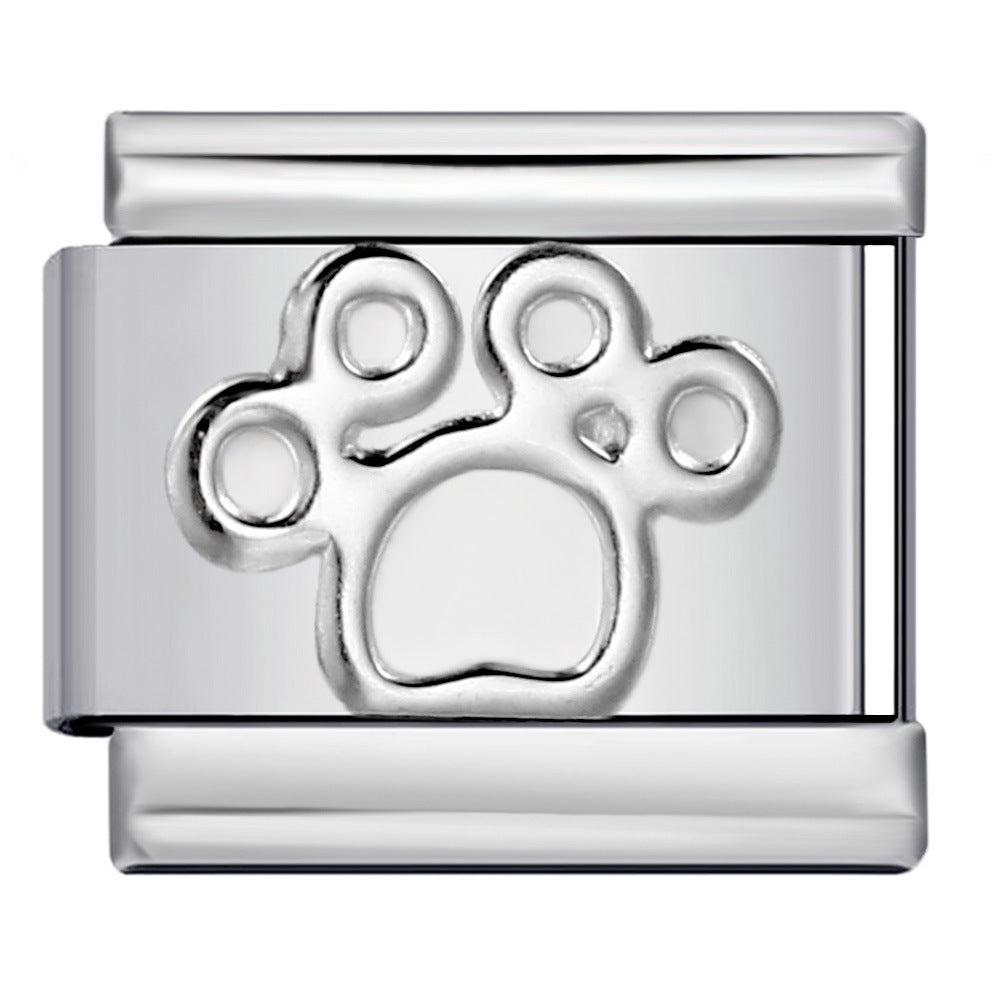 Titanium Steel Gold Silver Stamping Pattern DIY Italian Module Bracelet Italian Charm Bracelet Titanium Steel Gold Silver Stamping Pattern DIY Italian Module Bracelet Italian Charm Bracelet