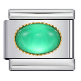 New Gold and Silver Bottom Micro Inlaid Oval Colored Stone Italian Module Bracelet DIY Titanium Steel Welding Oil Dripping Bracelet New Gold and Silver Bottom Micro Inlaid Oval Colored Stone Italian Module Bracelet DIY Titanium Steel Welding Oil Dripping Bracelet