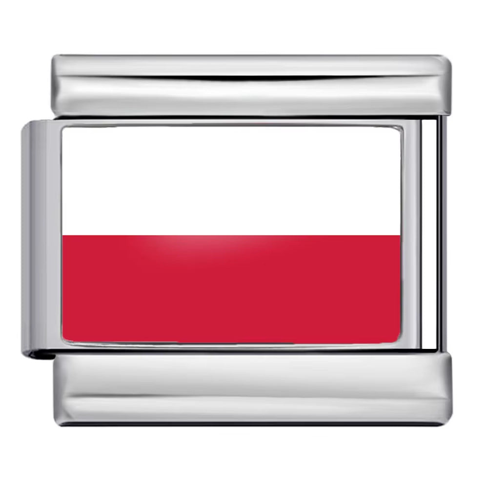 Hot Selling New World Flag Photo Dropper Series Titanium Steel DIY Italian Module Bracelet Accessories Wholesale Hot Selling New World Flag Photo Dropper Series Titanium Steel DIY Italian Module Bracelet Accessories Wholesale