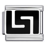 Black Gold Plated Cartoon DIY Italian Modular Bracelet Unique Welded Pattern Stainless Steel Bangle Black Gold Plated Cartoon DIY Italian Modular Bracelet Unique Welded Pattern Stainless Steel Bangle