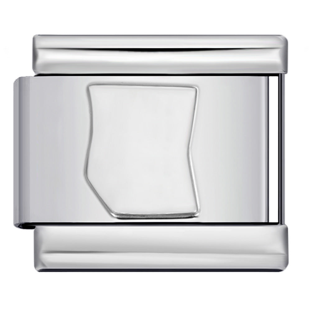 Concave Silver Titanium Steel Stamping Pattern DIY Italian Module Bracelet Italian Charm Bracelet Concave Silver Titanium Steel Stamping Pattern DIY Italian Module Bracelet Italian Charm Bracelet