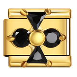 Italian Module Bracelet DIY Titanium Steel All Gold Welding Drip Oil Pattern Elastic Splicing Bracelet Accessory Italian Module Bracelet DIY Titanium Steel All Gold Welding Drip Oil Pattern Elastic Splicing Bracelet Accessory