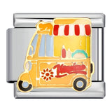 Hot Selling Fire Truck Train Italian Modular Bracelet DIY Titanium Steel Welding Gold Plated Drip Oil Bangle Hot Selling Fire Truck Train Italian Modular Bracelet DIY Titanium Steel Welding Gold Plated Drip Oil Bangle