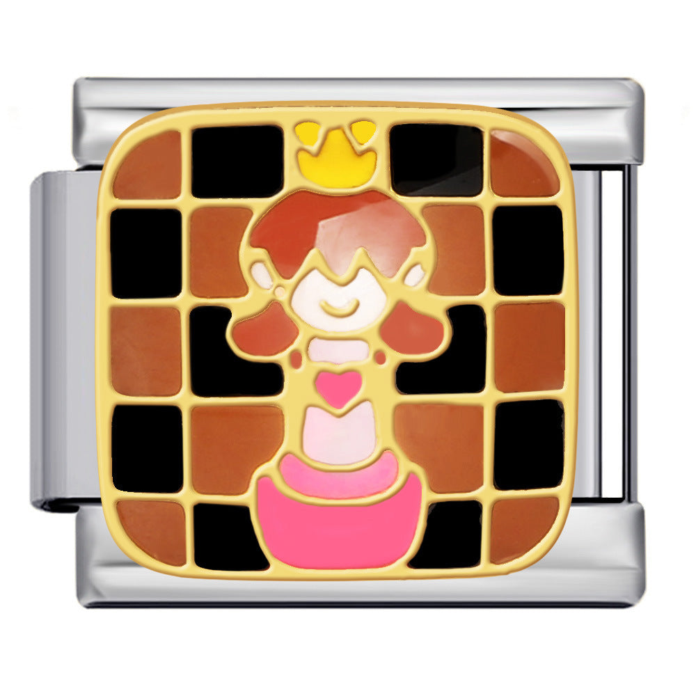 Cross Border Hot Selling Chess Italian Module Bracelet Titanium Steel Welding Gold Plating Drip Oil DIY Splicing Bracelet Cross Border Hot Selling Chess Italian Module Bracelet Titanium Steel Welding Gold Plating Drip Oil DIY Splicing Bracelet