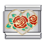 Flower Titanium Steel Drip Oil Welding Pattern Italian Module Bracelet Italian Charm Bracelet Flower Titanium Steel Drip Oil Welding Pattern Italian Module Bracelet Italian Charm Bracelet