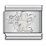 Photo Style Italian Module Bracelet with Angel Pattern Titanium Steel Welding, Gold Plating, Oil Dripping DIY Splicing Bracelet Photo Style Italian Module Bracelet with Angel Pattern Titanium Steel Welding, Gold Plating, Oil Dripping DIY Splicing Bracelet