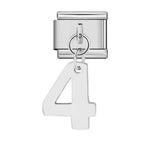 Single Digital Italian Module Bracelet Stainless Steel Hook Pendant DIY Elastic Bracelet Accessory Single Digital Italian Module Bracelet Stainless Steel Hook Pendant DIY Elastic Bracelet Accessory