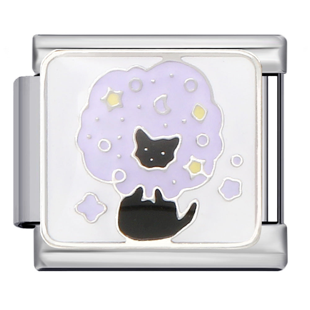 Pet Cat Dog Series Titanium Steel Welding Drip Bracelet Cartoon DIY Italian Module Wholesale Charm Bracelet for Animal Lovers Pet Cat Dog Series Titanium Steel Welding Drip Bracelet Cartoon DIY Italian Module Wholesale Charm Bracelet for Animal Lovers