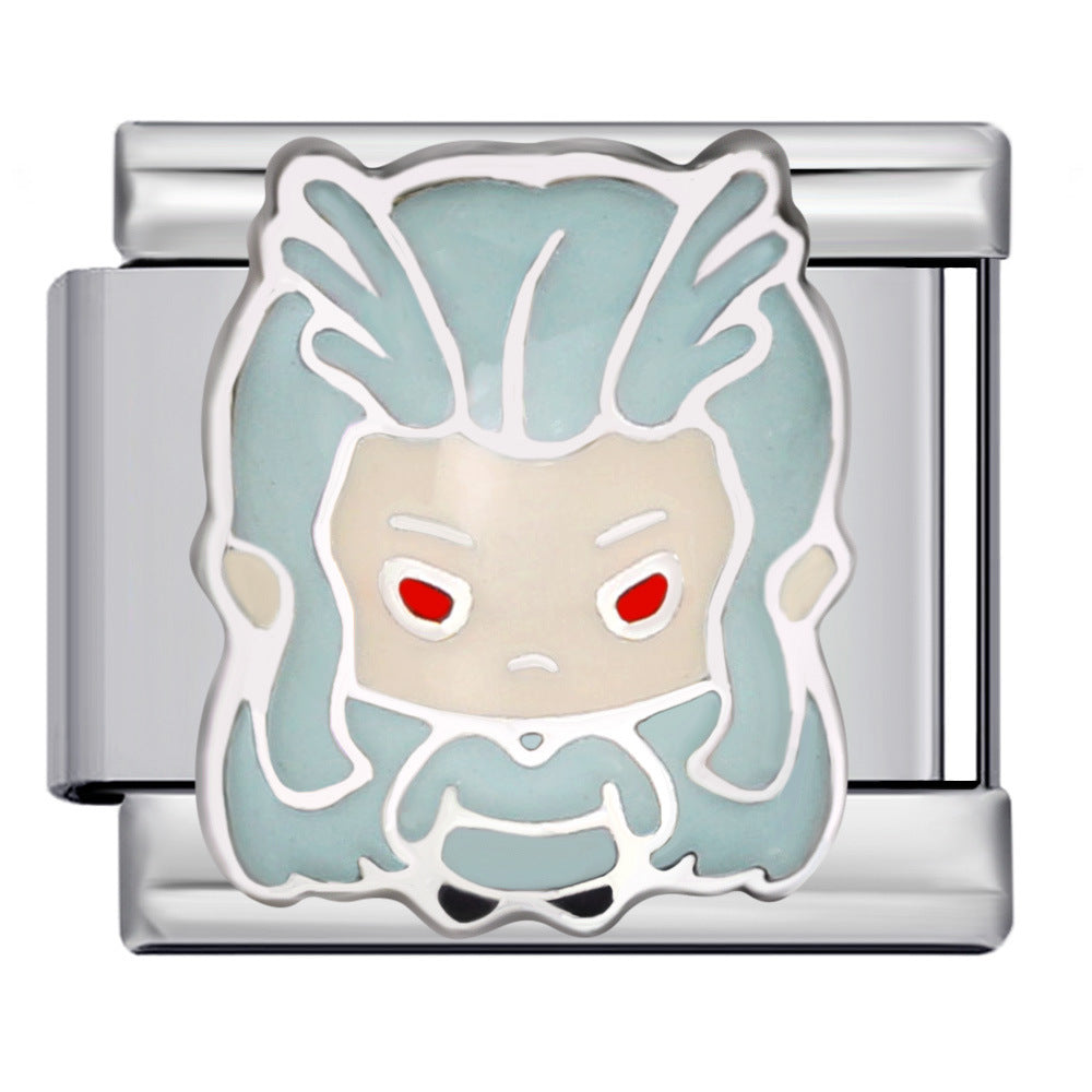 Cute Anime Cartoon Character Italian Module Bracelet Titanium Steel Welding Drip Oil DIY Elastic Splicing Bracelet Cute Anime Cartoon Character Italian Module Bracelet Titanium Steel Welding Drip Oil DIY Elastic Splicing Bracelet