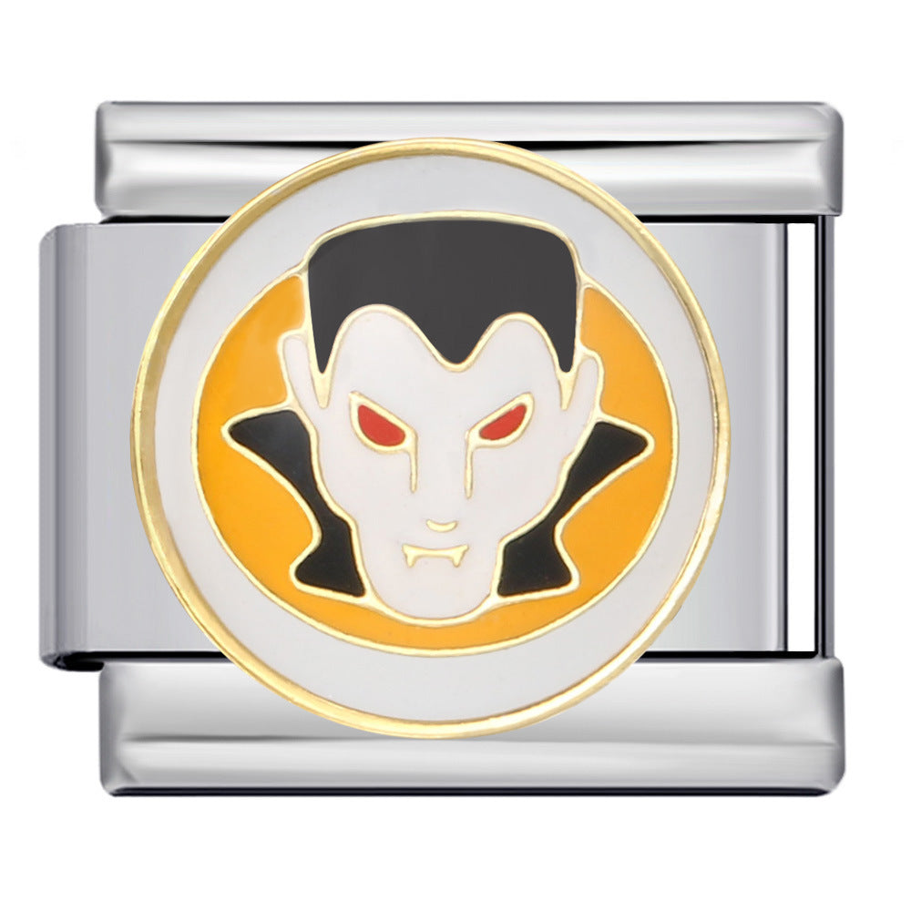 Halloween Element Fashion Module Bracelet Titanium Steel Hook Drip Oil DIY Pendant Italian Jewelry Accessories Halloween Element Fashion Module Bracelet Titanium Steel Hook Drip Oil DIY Pendant Italian Jewelry Accessories