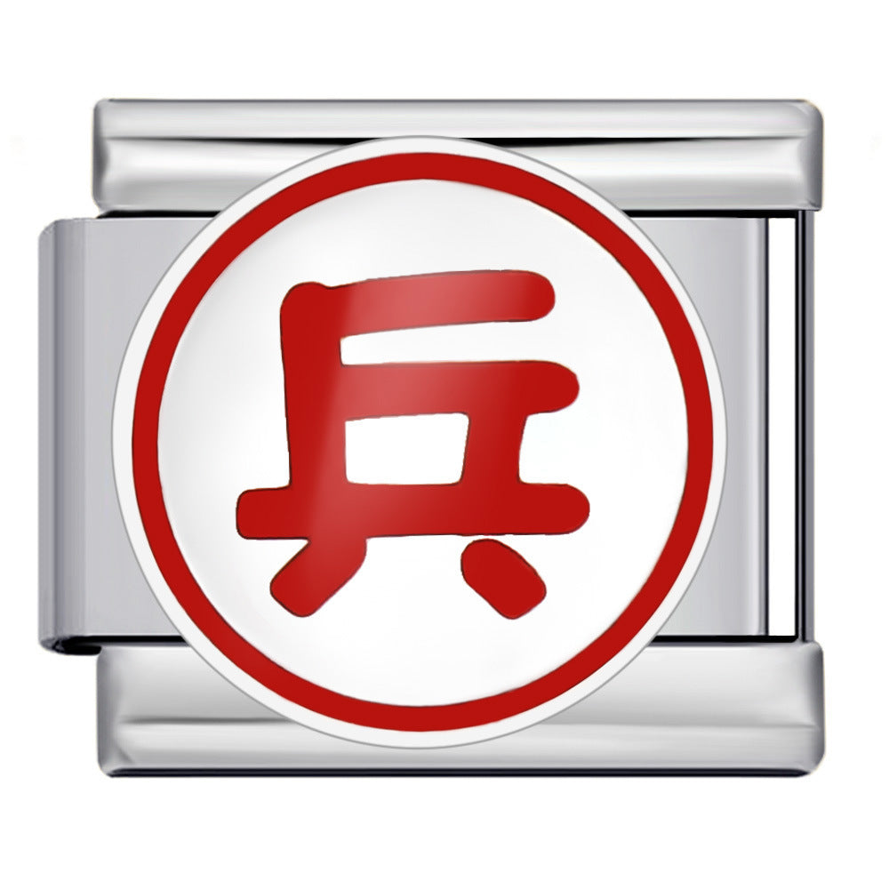 Chess and Card Italian Module Bracelet DIY Titanium Steel Welding Gold Drip Oil Elastic Splicing Bracelet Accessories Chess and Card Italian Module Bracelet DIY Titanium Steel Welding Gold Drip Oil Elastic Splicing Bracelet Accessories