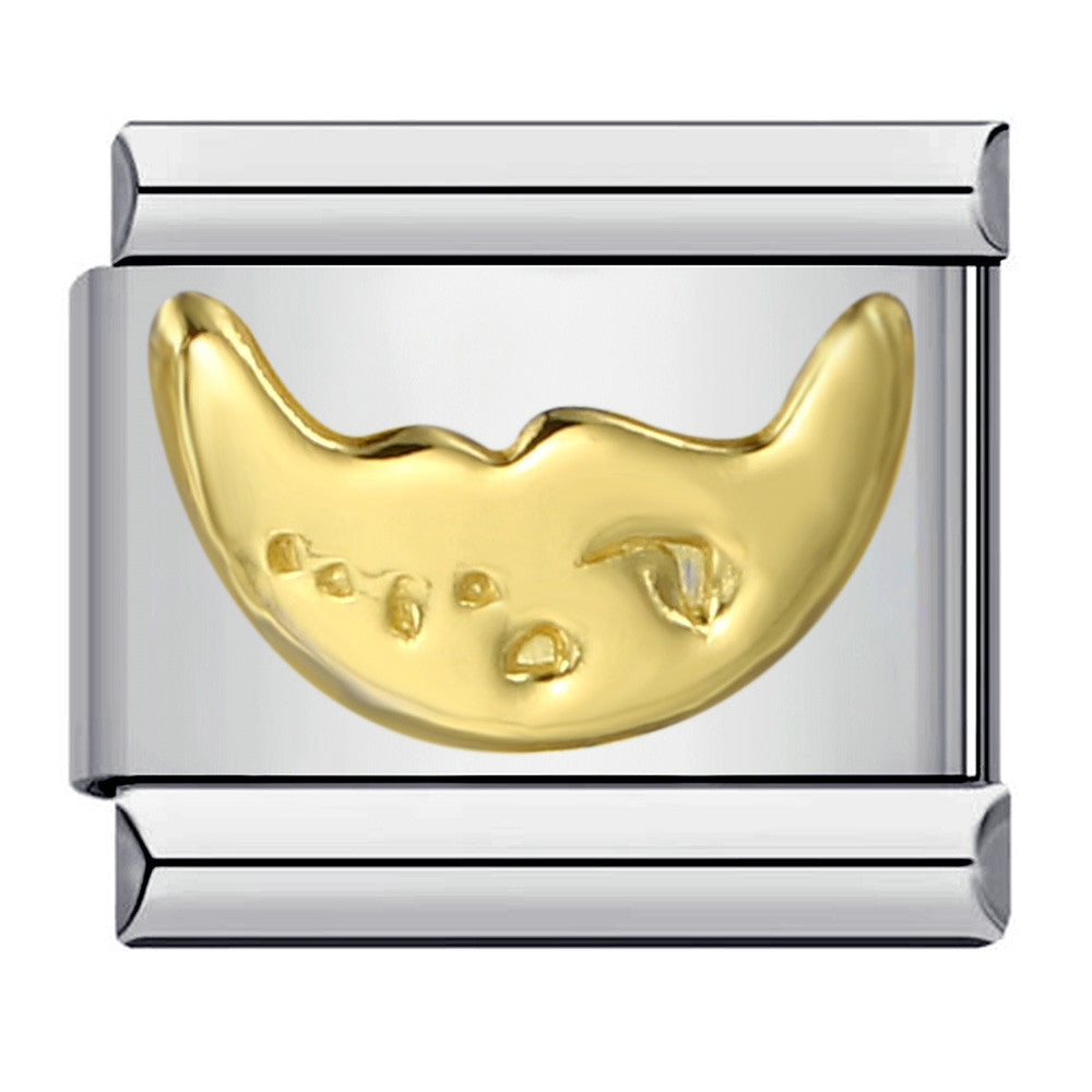 Stainless Steel Italian Module Bracelet with Gold Plated Stamping Pattern, Drip Oil DIY Elastic Personalized Strap Chain Stainless Steel Italian Module Bracelet with Gold Plated Stamping Pattern, Drip Oil DIY Elastic Personalized Strap Chain