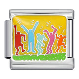 Fresh Illustration Series Italian Module Bracelet Titanium Steel Gold Plated Drip Oil DIY Welding Pattern Strap Chain Fresh Illustration Series Italian Module Bracelet Titanium Steel Gold Plated Drip Oil DIY Welding Pattern Strap Chain