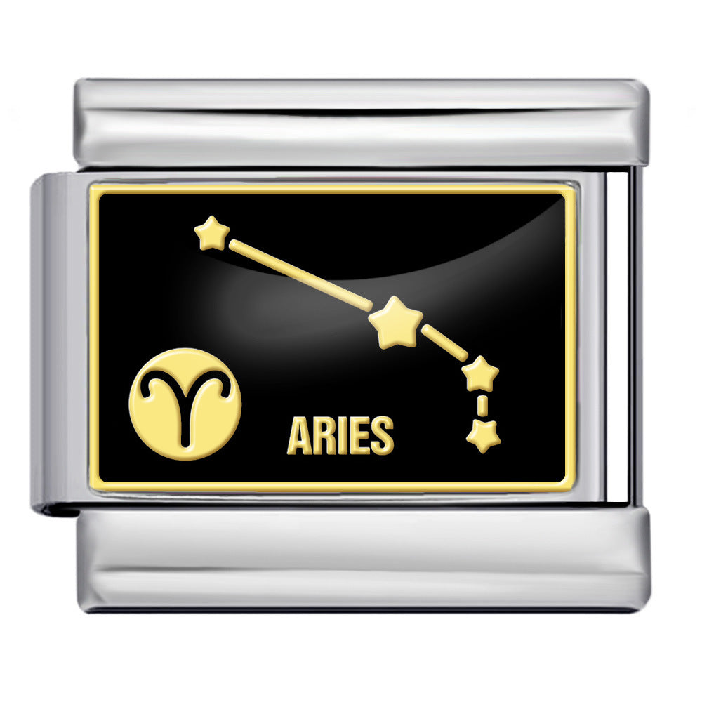 New Image Printing 12 Constellation Italian Module Bracelet Titanium Steel Welding DIY Elastic Personalized Bracelet New Image Printing 12 Constellation Italian Module Bracelet Titanium Steel Welding DIY Elastic Personalized Bracelet