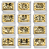 12 Zodiac Sign Italian Modular Bracelet Stainless Steel Gold Plated Enamel DIY Charm Bracelet Jewelry 12 Zodiac Sign Italian Modular Bracelet Stainless Steel Gold Plated Enamel DIY Charm Bracelet Jewelry