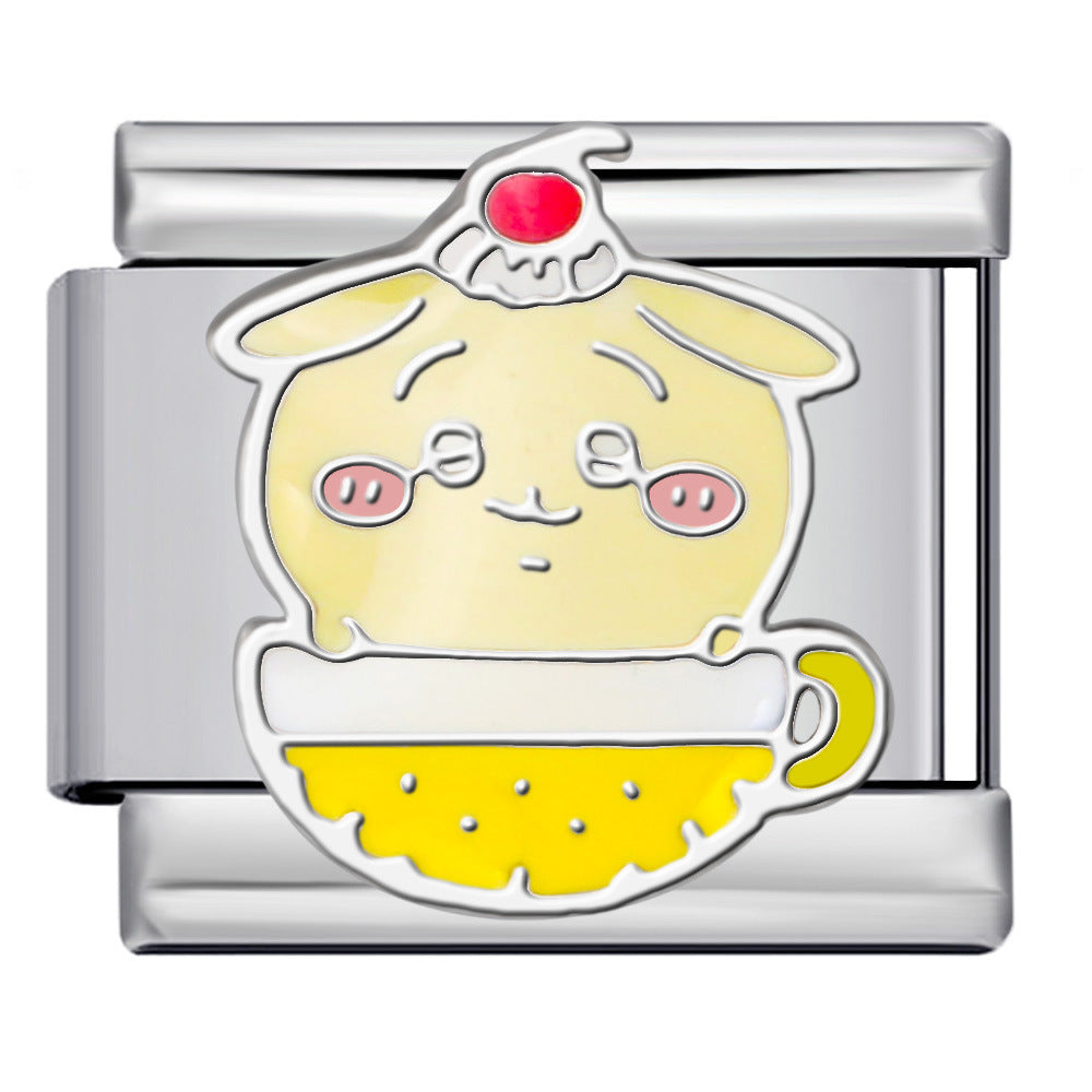 Titanium Steel Welding Drip Oil DIY Italian Module Bracelet Cute Cartoon Pattern Best Friend Girl Birthday Gift Titanium Steel Welding Drip Oil DIY Italian Module Bracelet Cute Cartoon Pattern Best Friend Girl Birthday Gift