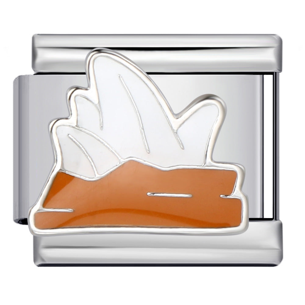 Architectural Logo Italian Module Bracelet DIY Welding Drip Oil Bracelet Elastic Splicing Stainless Steel Strap Chain Architectural Logo Italian Module Bracelet DIY Welding Drip Oil Bracelet Elastic Splicing Stainless Steel Strap Chain