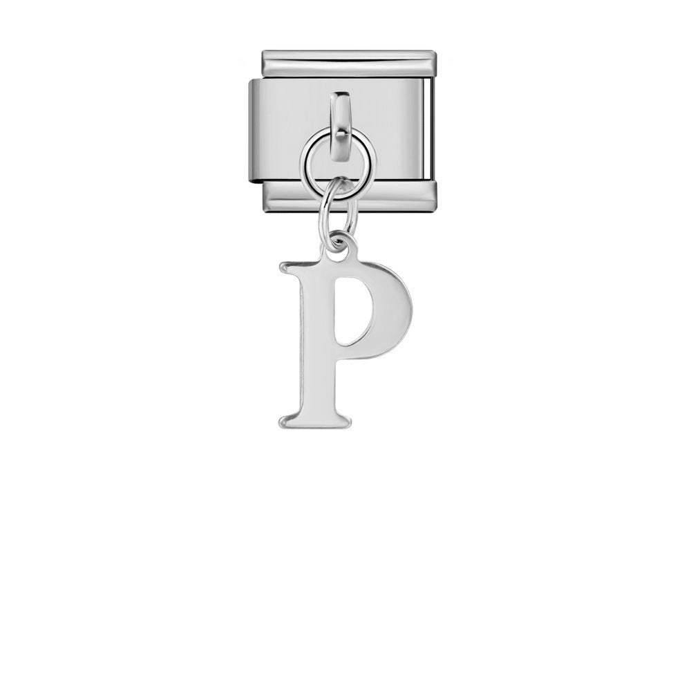 Silver Simplified Letter Italian Module Bracelet Titanium Steel Handmade DIY Hook Elastic Splicing Bracelet Accessories Silver Simplified Letter Italian Module Bracelet Titanium Steel Handmade DIY Hook Elastic Splicing Bracelet Accessories