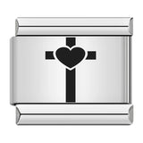 Titanium Steel Laser Engraved Cross Italian Module Bracelet DIY Watch Strap Chain Italian Charms Titanium Steel Laser Engraved Cross Italian Module Bracelet DIY Watch Strap Chain Italian Charms