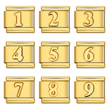 New Titanium Steel Gold Concave Alara Digital DIY Bracelet Italian Module Bracelet Strap Chain Accessories Wholesale New Titanium Steel Gold Concave Alara Digital DIY Bracelet Italian Module Bracelet Strap Chain Accessories Wholesale