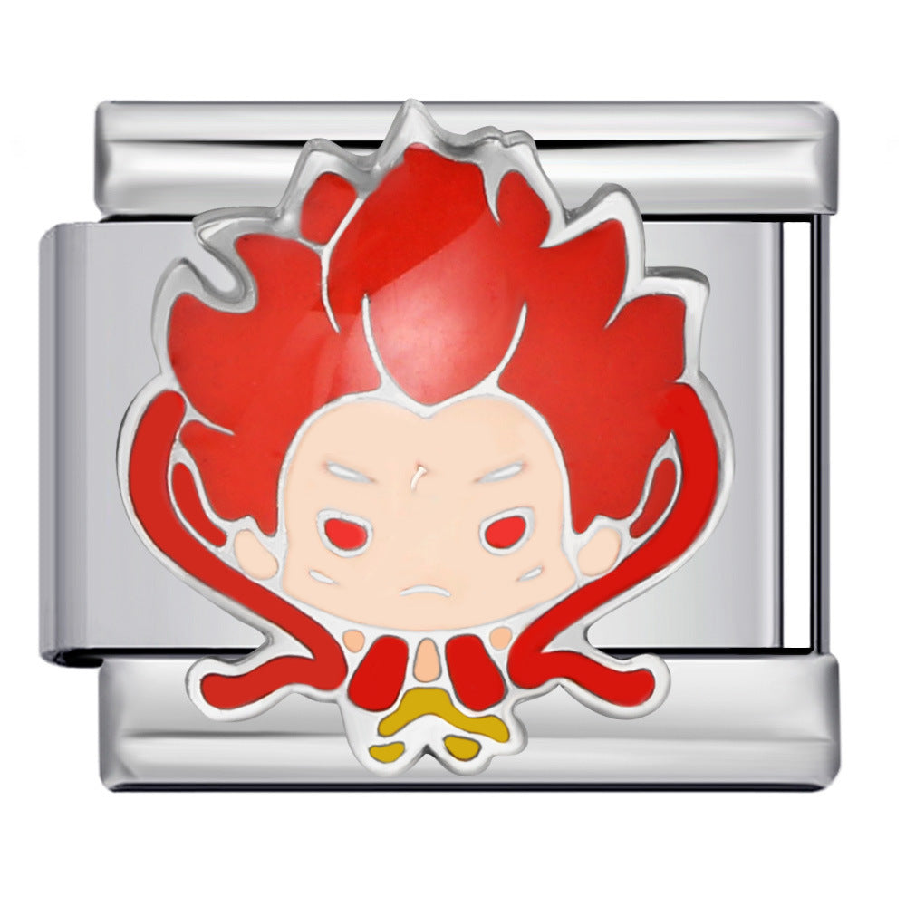 Cute Anime Cartoon Character Italian Module Bracelet Titanium Steel Welding Drip Oil DIY Elastic Splicing Bracelet Cute Anime Cartoon Character Italian Module Bracelet Titanium Steel Welding Drip Oil DIY Elastic Splicing Bracelet