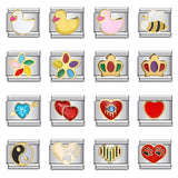 Cross Border New Stainless Steel Welding Pattern Gold-plated Drip Oil Wristband Cartoon DIY Italian Module Bracelet Wholesale Cross Border New Stainless Steel Welding Pattern Gold-plated Drip Oil Wristband Cartoon DIY Italian Module Bracelet Wholesale