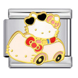 Cute Cartoon Cat Titanium Steel Welded Drip Bracelet DIY Italian Modular Charm Friendship Gift for Besties Cute Cartoon Cat Titanium Steel Welded Drip Bracelet DIY Italian Modular Charm Friendship Gift for Besties