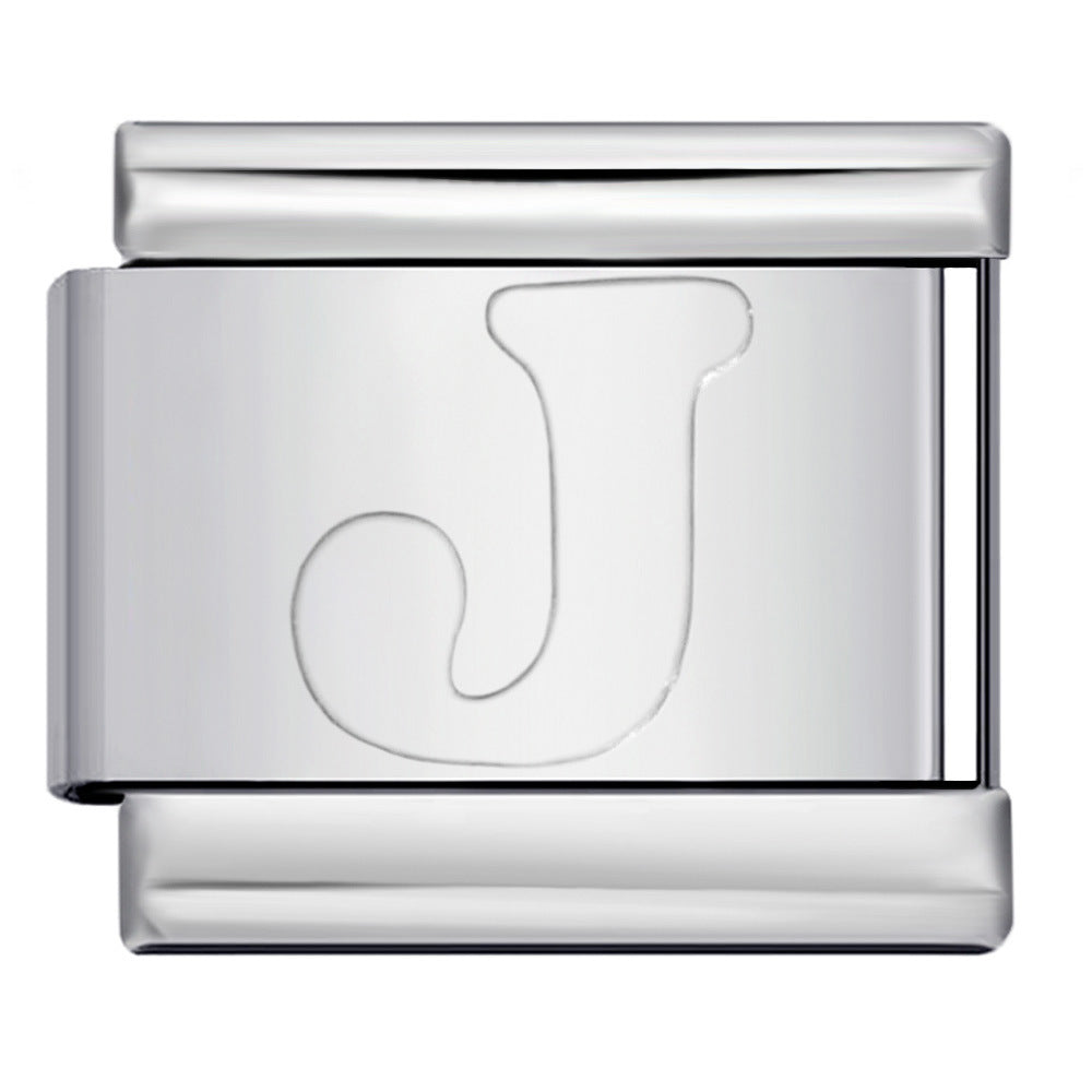 New Non Dripping Oil Series Bracelet Titanium Steel Concave 26 English Letter DIY Italian Module Bracelet Accessories New Non Dripping Oil Series Bracelet Titanium Steel Concave 26 English Letter DIY Italian Module Bracelet Accessories