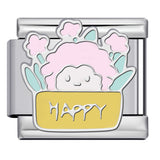 Cute Cartoon Character Series Titanium Steel Welding Drip Oil DIY Bracelet Italian Module Bracelet Accessories Wholesale Cute Cartoon Character Series Titanium Steel Welding Drip Oil DIY Bracelet Italian Module Bracelet Accessories Wholesale