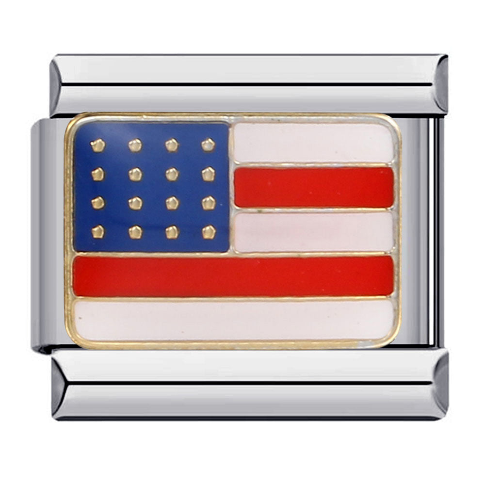 Flag, National Flag, Italian Module, Bracelet, Stainless Steel, Gold-plated, Oil Dripping, Welding Pattern, DIY Bracelet Wholesale Flag, National Flag, Italian Module, Bracelet, Stainless Steel, Gold-plated, Oil Dripping, Welding Pattern, DIY Bracelet Wholesale